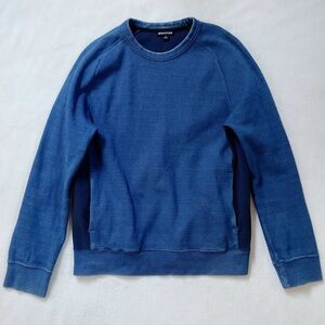 Whistles Blue Cotton Blend Crewneck Sweatshirt Side Pockets Unisex M
